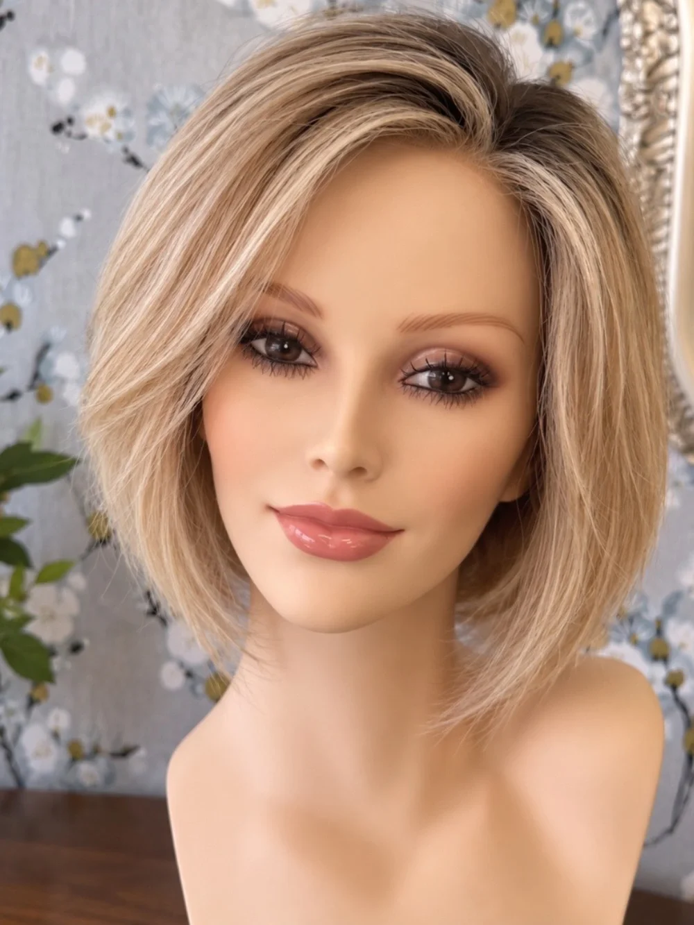 Human hair blonde wig, lace front handtied cap, ultra lightweight medical wig